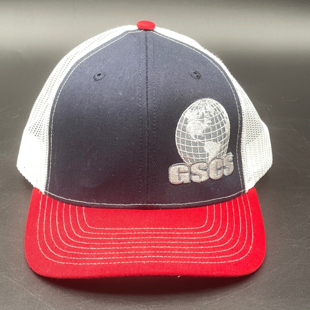 Richardson‎ 112 Trucker Hat Navy White Red GSCS Globe Logo Snapback Cap